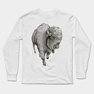 Bison Drawing Long Sleeve T-Shirt